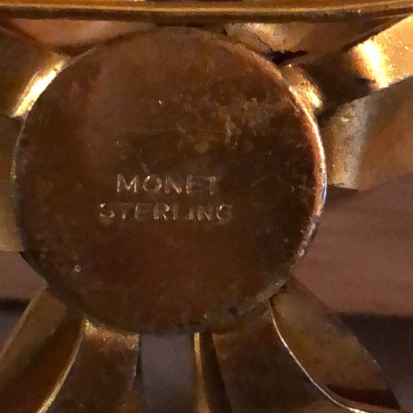 Monet Vintage Sterling Vermeil Bow Brooch - Picture 4 of 8